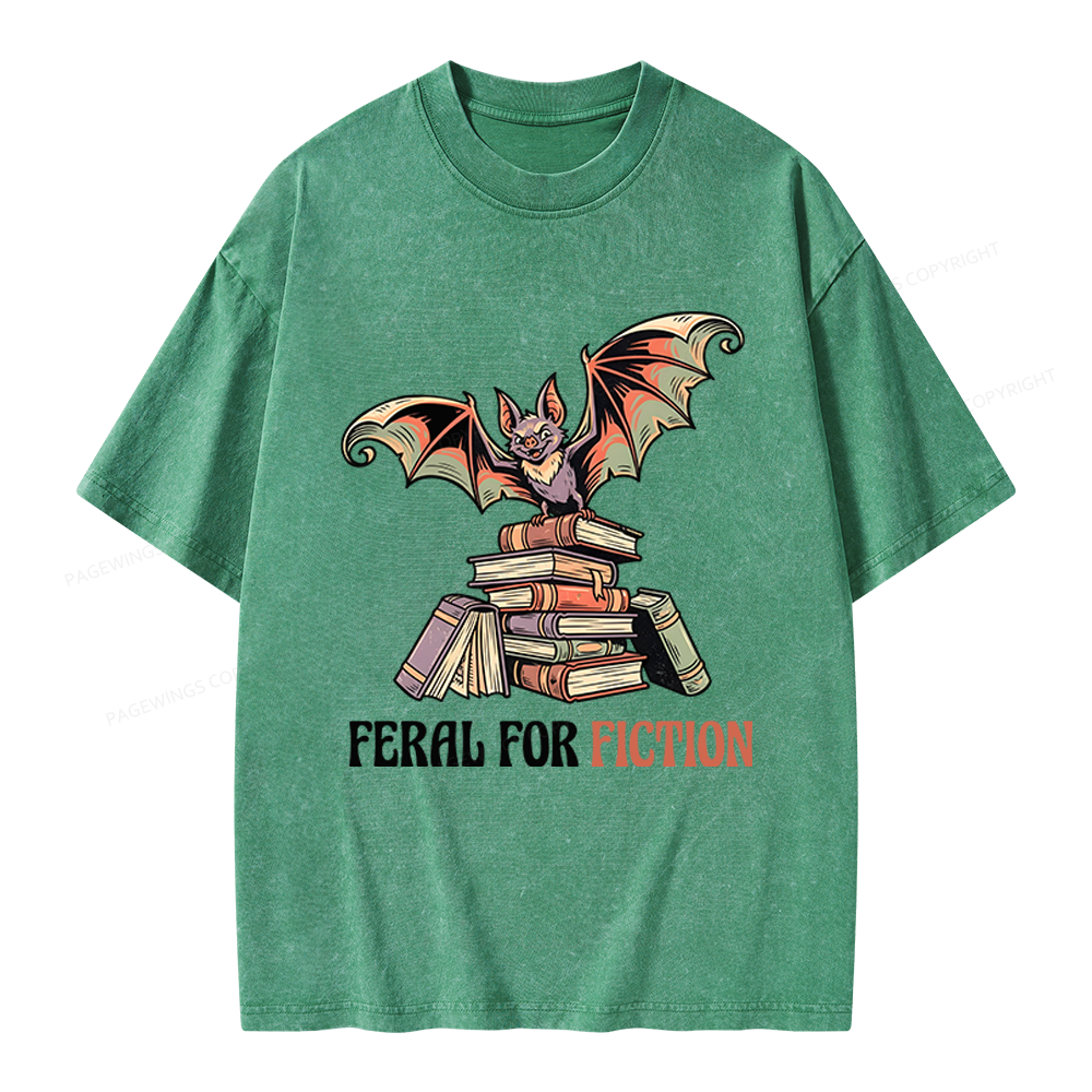 Pagewings Feral For Fiction Unisex Washed T-shirt