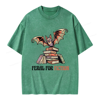 Pagewings Feral For Fiction Unisex Washed T-shirt
