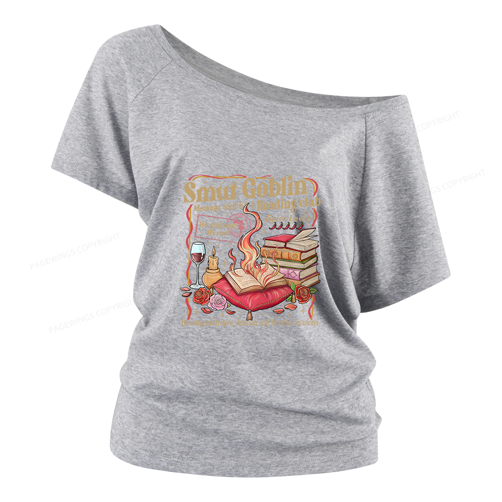 Pagewings Smut Goblin Dark Romance Women Off Shoulder T-shirts
