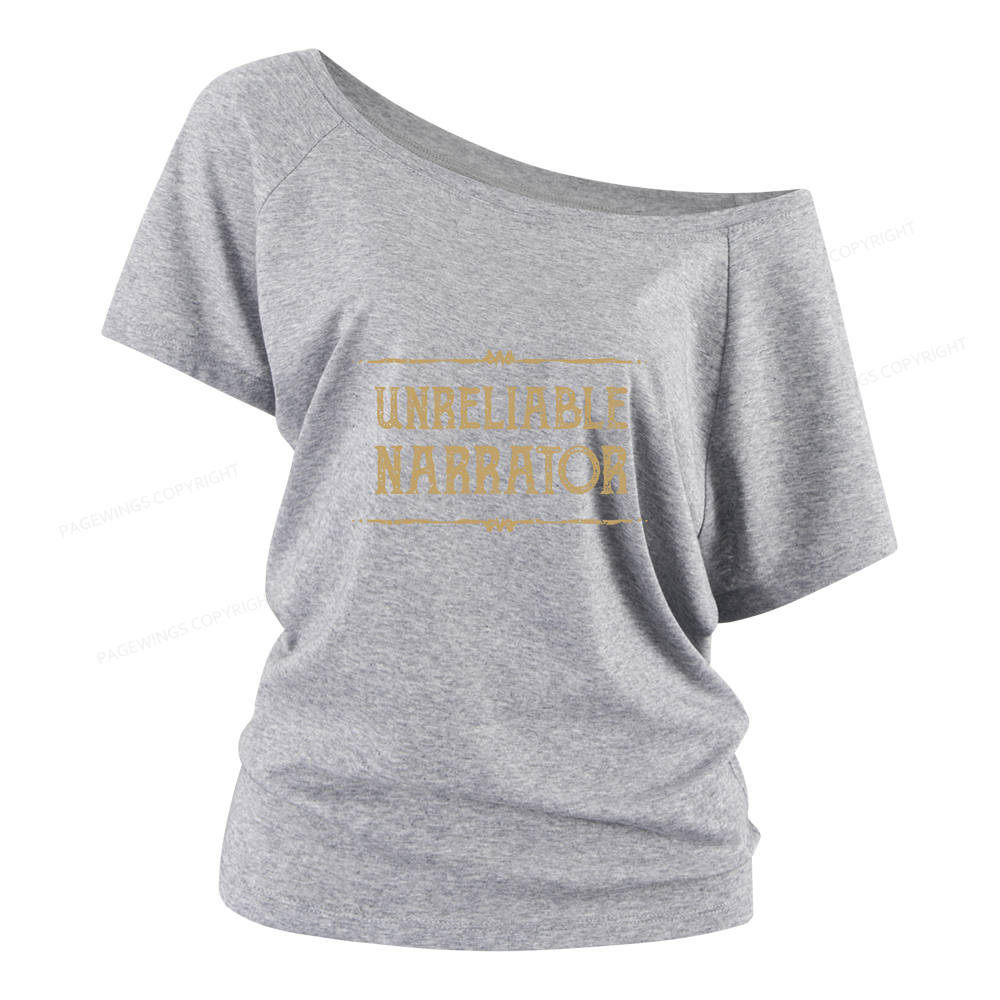 Pagewings Unreliable Narrator Women Off Shoulder T-shirts
