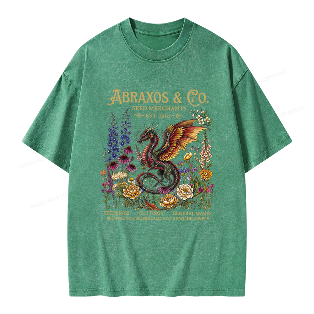 Pagewings Fantasy Books Lover Unisex Washed T-shirt