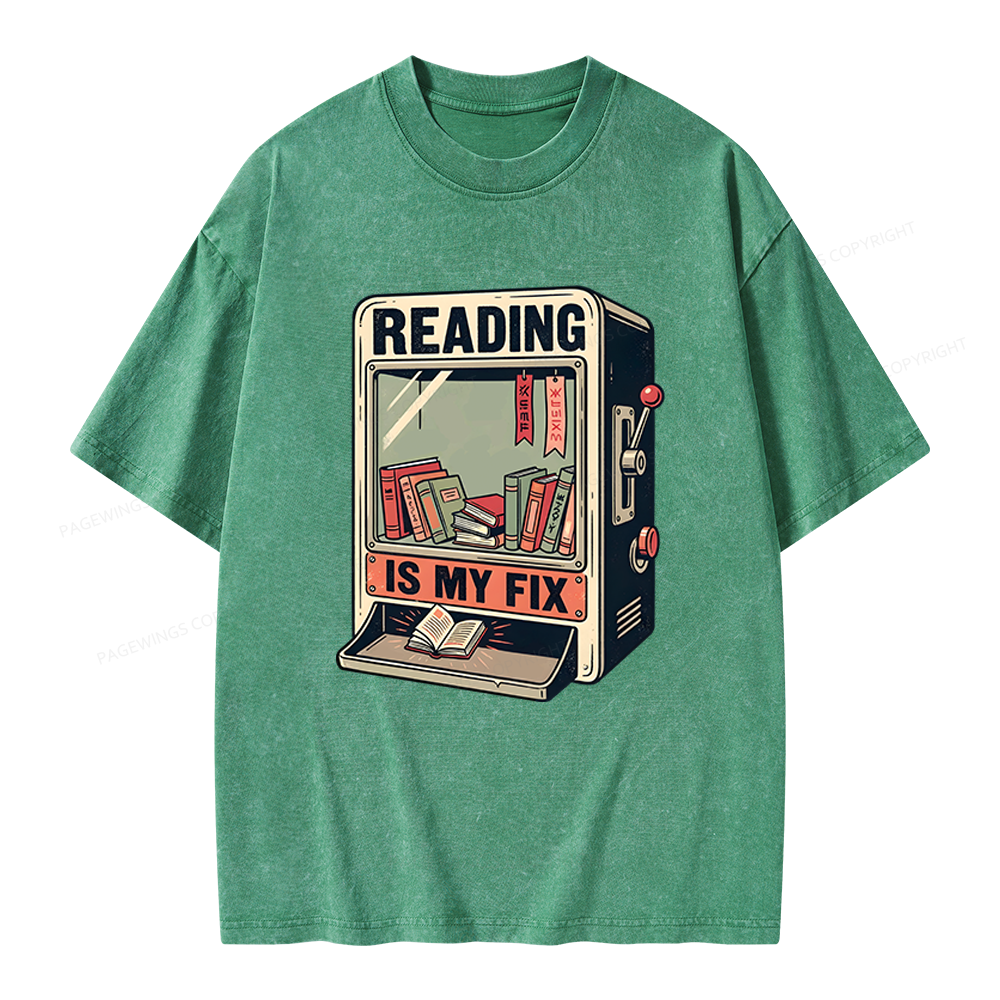 Pagewings Reading Is My Fix Unisex Washed T-shirt