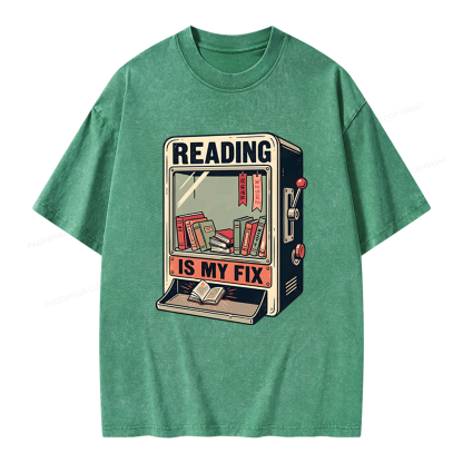 Pagewings Reading Is My Fix Unisex Washed T-shirt