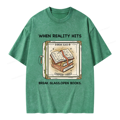 Pagewings Open Books Unisex Washed T-shirt