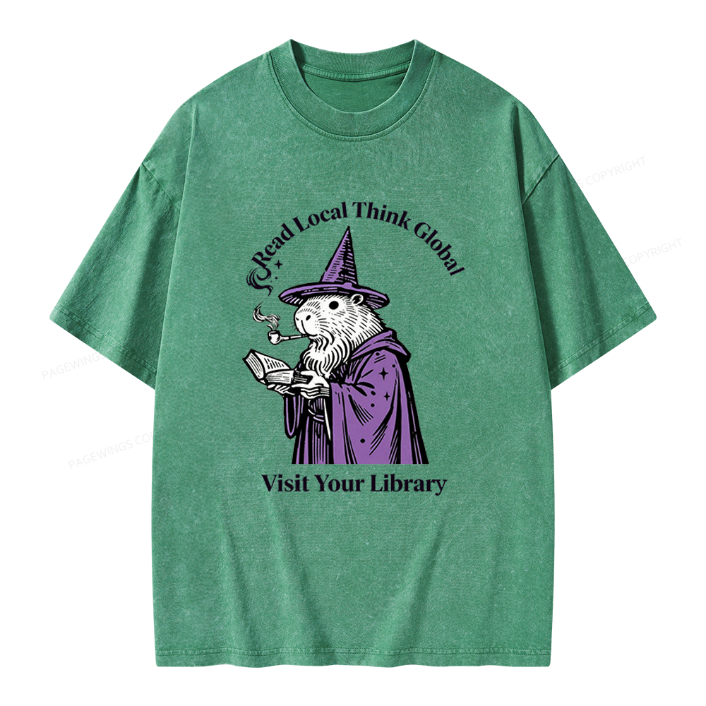 Pagewings  Visit Your Library Unisex Washed T-shirt