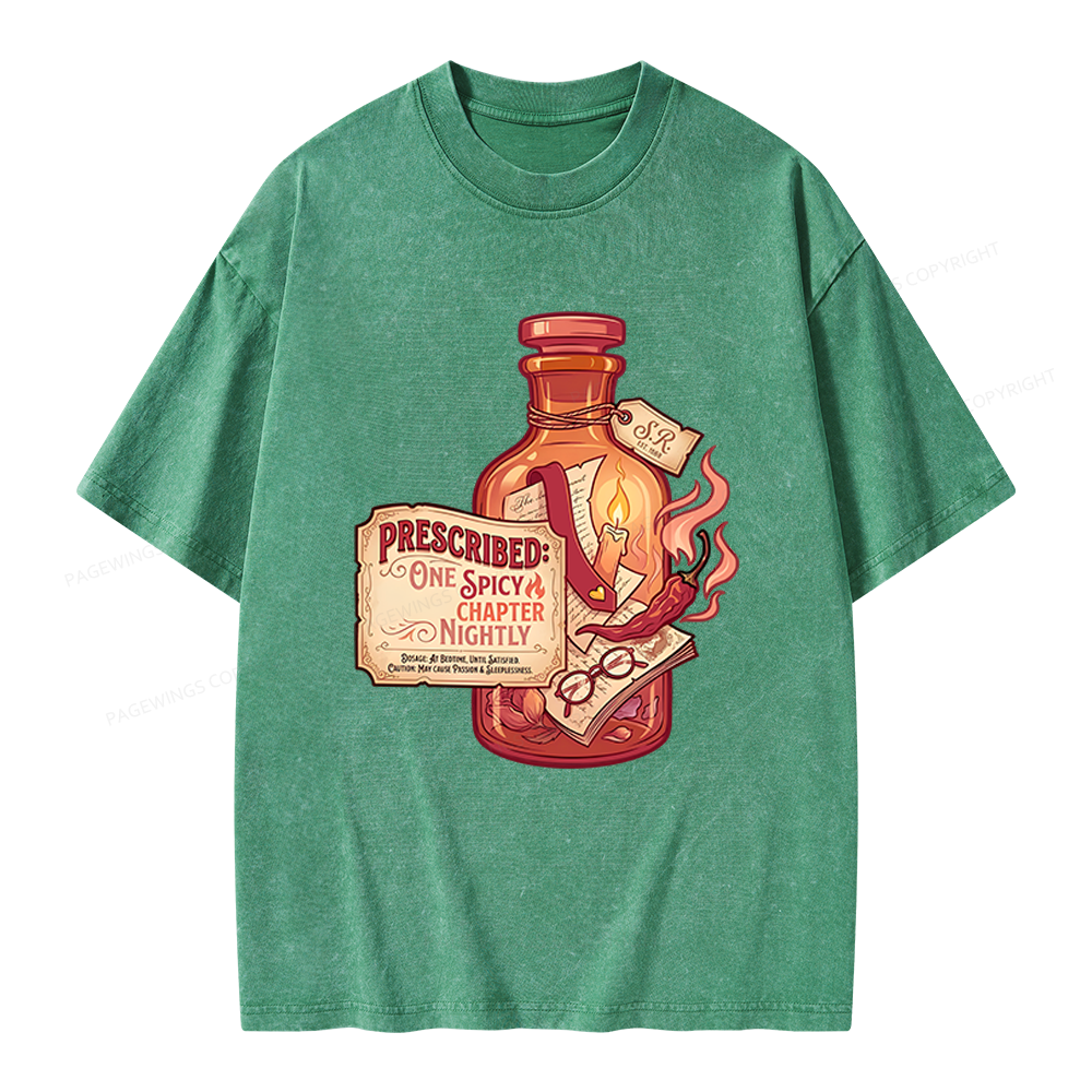 Pagewings One Spicy Chapter Nightly Unisex Washed T-shirt