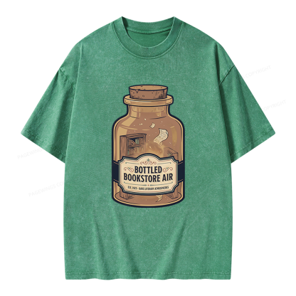 Pagewings Bottled Bookstore Air Unisex Washed T-shirt