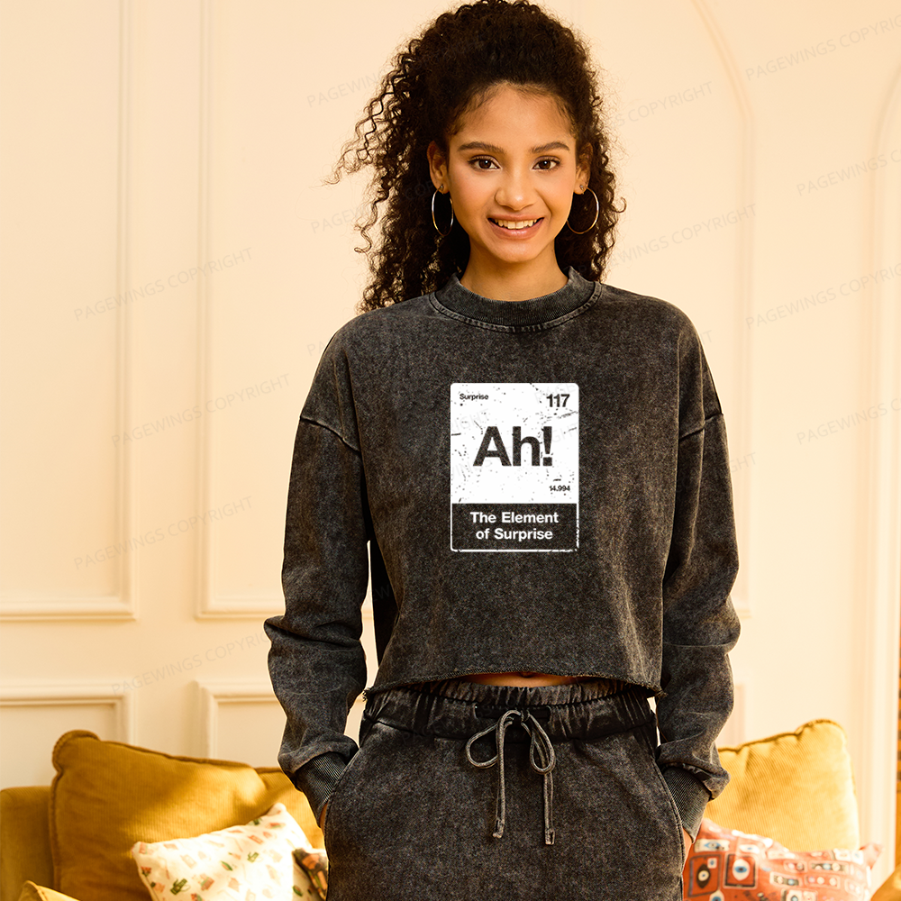 Pagewings The Element Of Surprise Washed Crop Sweatshirt