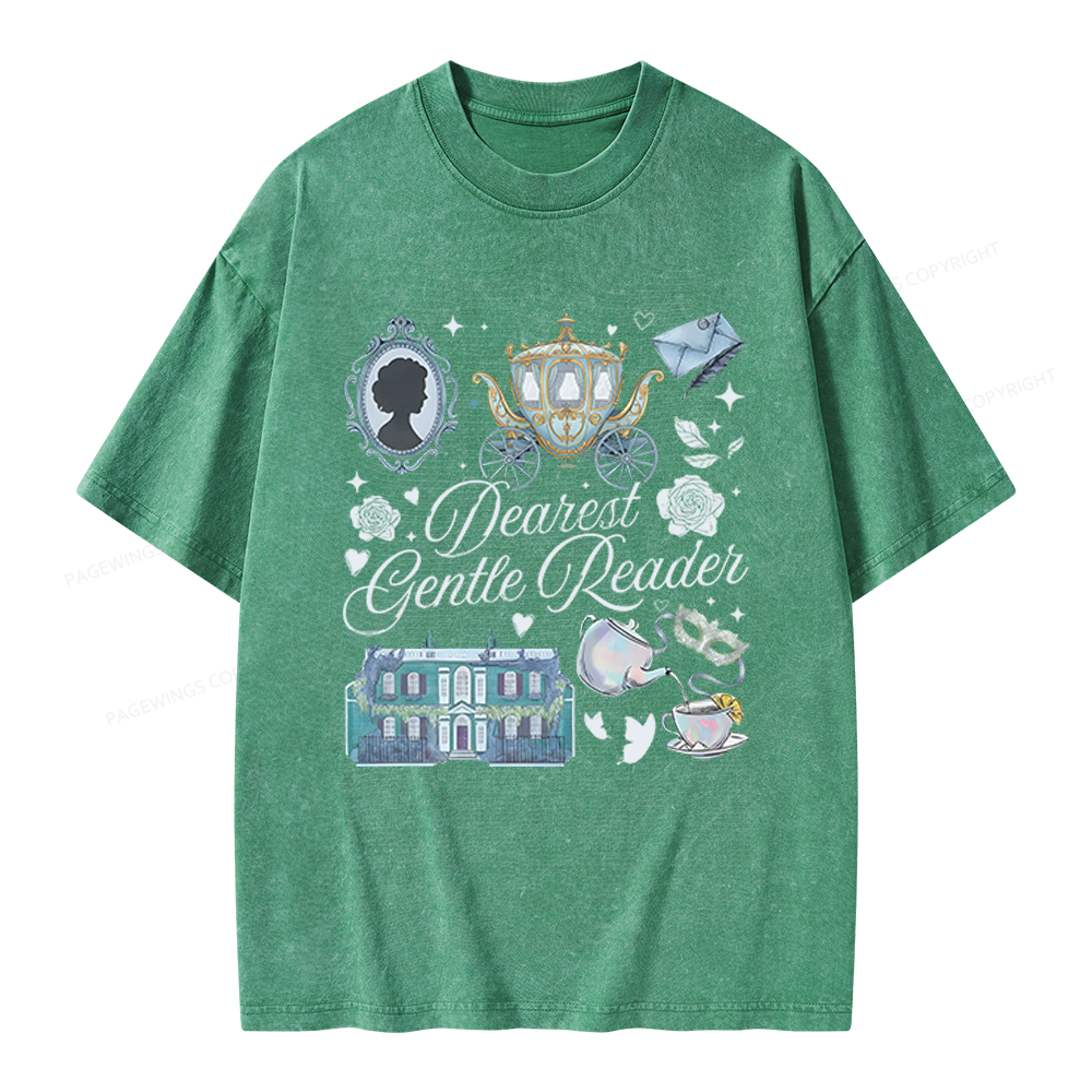 Pagewings Dearest Gentle Reader Unisex Washed T-shirt