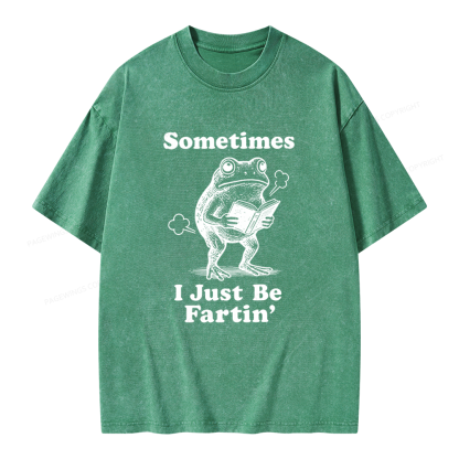 Pagewings Sometimes I Just Be Fartin Unisex Washed T-shirt