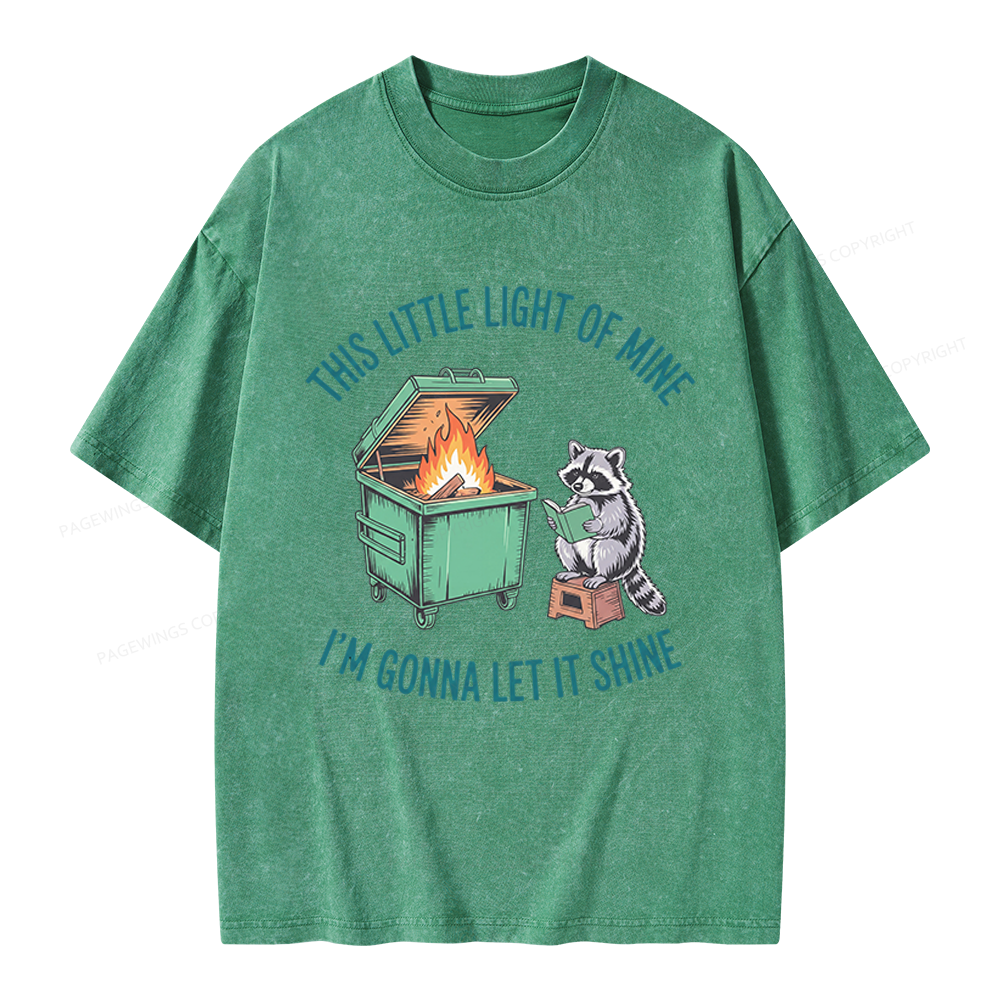 Pagewings This Little Light Of Mine Unisex Washed T-shirt