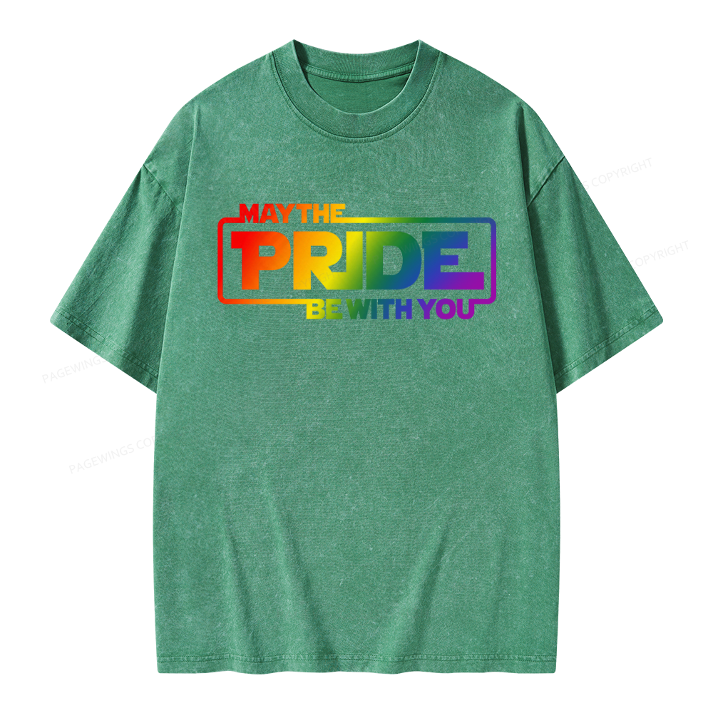 Pagewings May The Pride Be With You Unisex Washed T-shirt