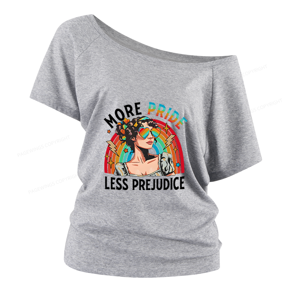 Pagewings More Pride Less Prejudice Women Off Shoulder T-shirts