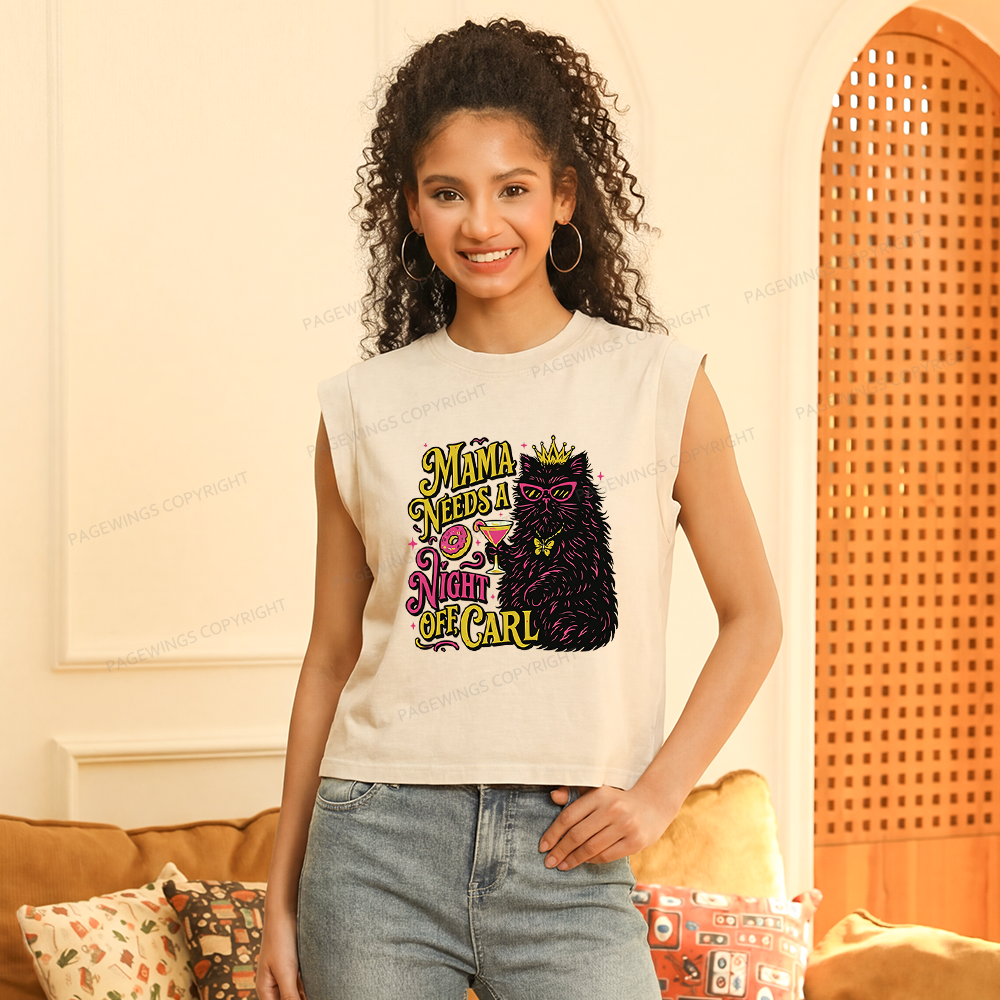 Pagewings Mama Needs A Night Off Women's Washed Tank Top