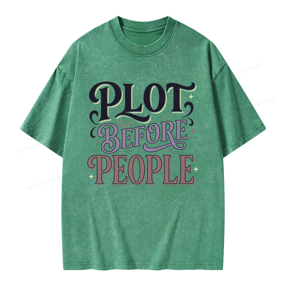 Pagewings Plot Before People Unisex Washed T-shirt