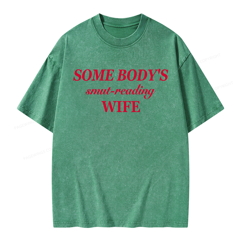 Pagewings Smut Reading Wife Unisex Washed T-shirt