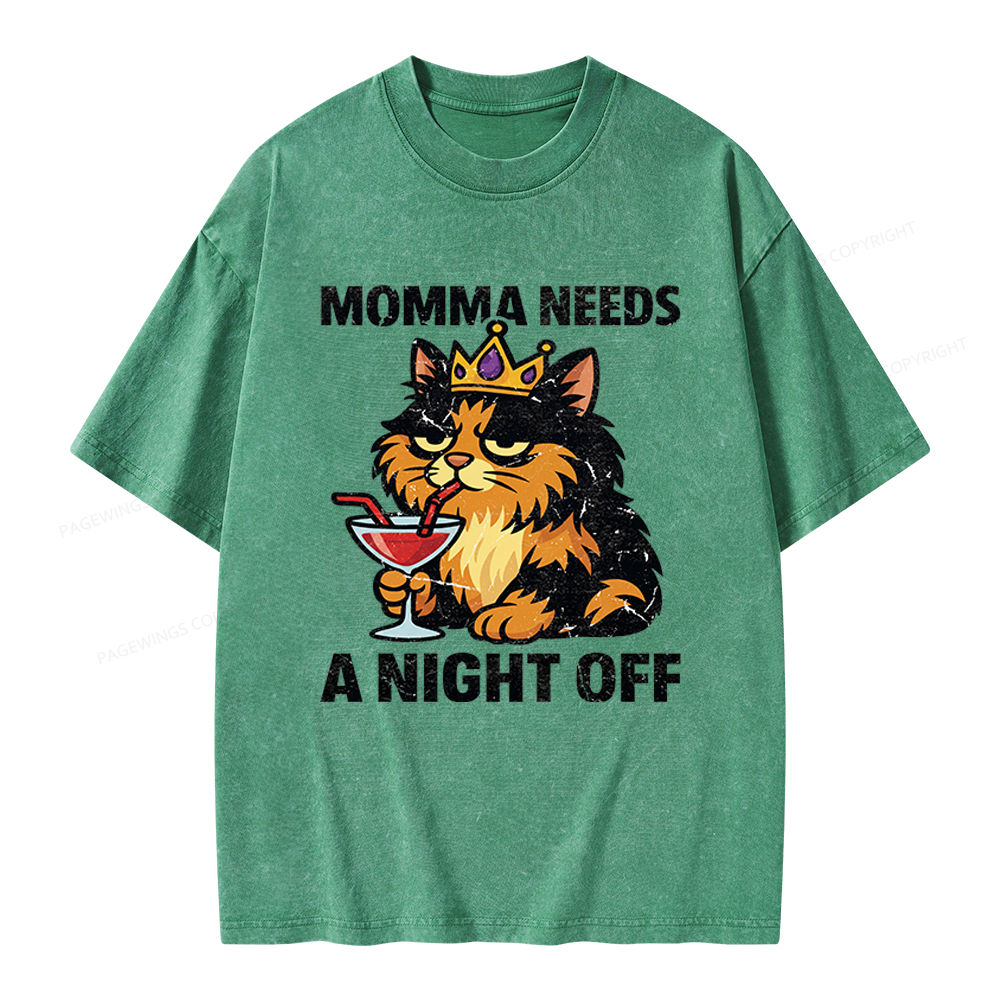 Pagewings Momma Needs A Night Off Unisex Washed T-shirt