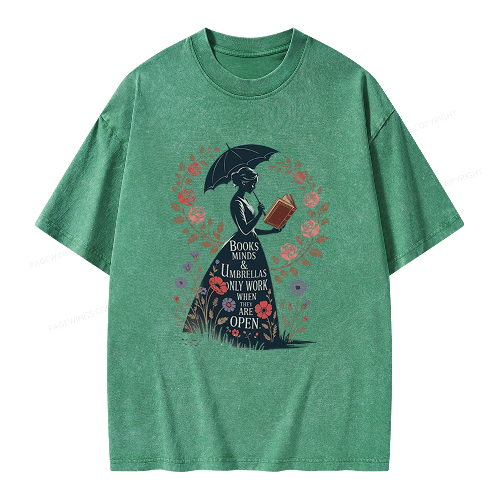 Pagewings Books Minds Unisex Washed T-shirt