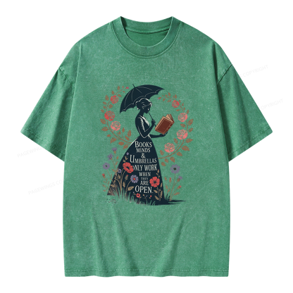 Pagewings Books Minds Unisex Washed T-shirt