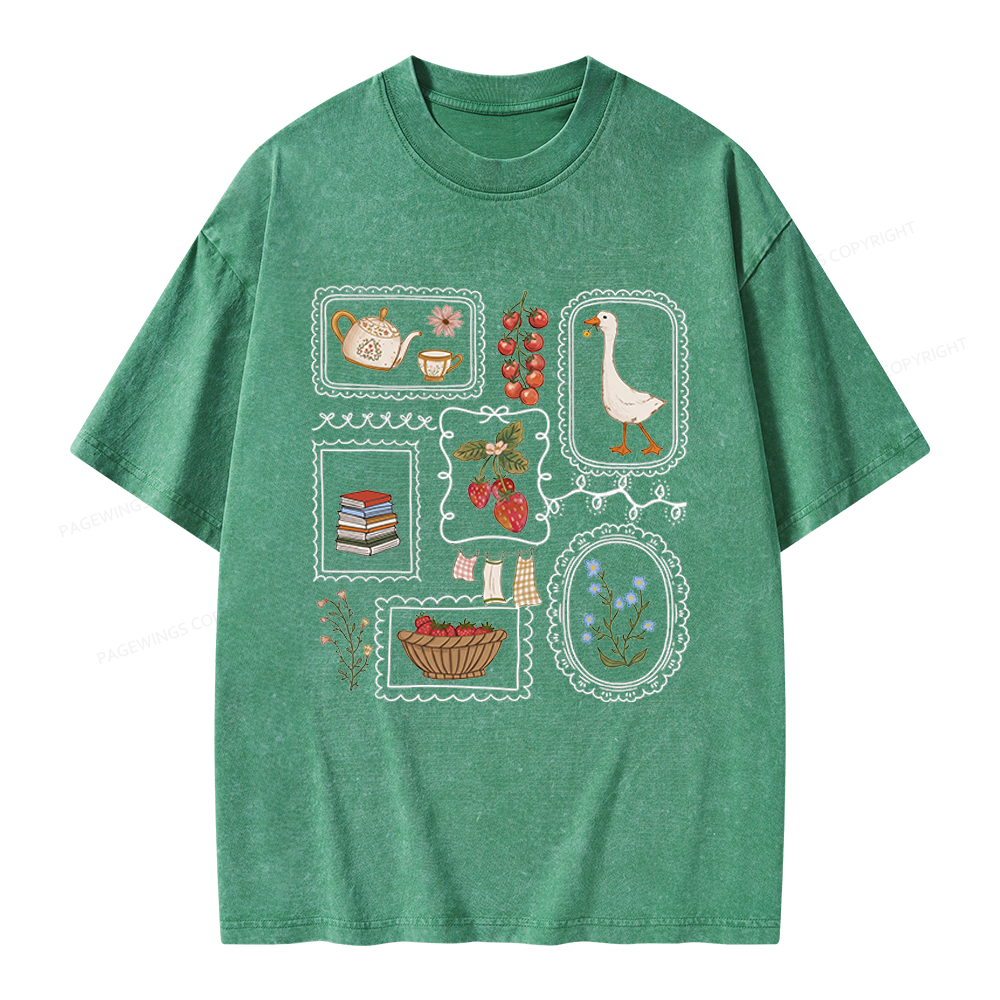 Pagewings Book Lover Unisex Washed T-shirt