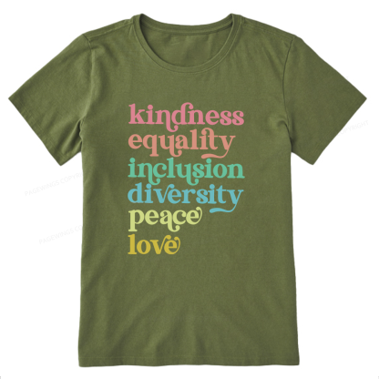 Pagewings Kindness Equality Inclusion Diversity Peace Love Unisex Classic T-shirt