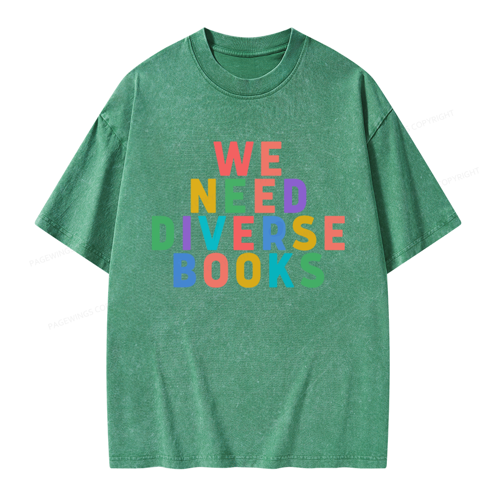 Pagewings We Need Diverse Books Unisex Washed T-shirt