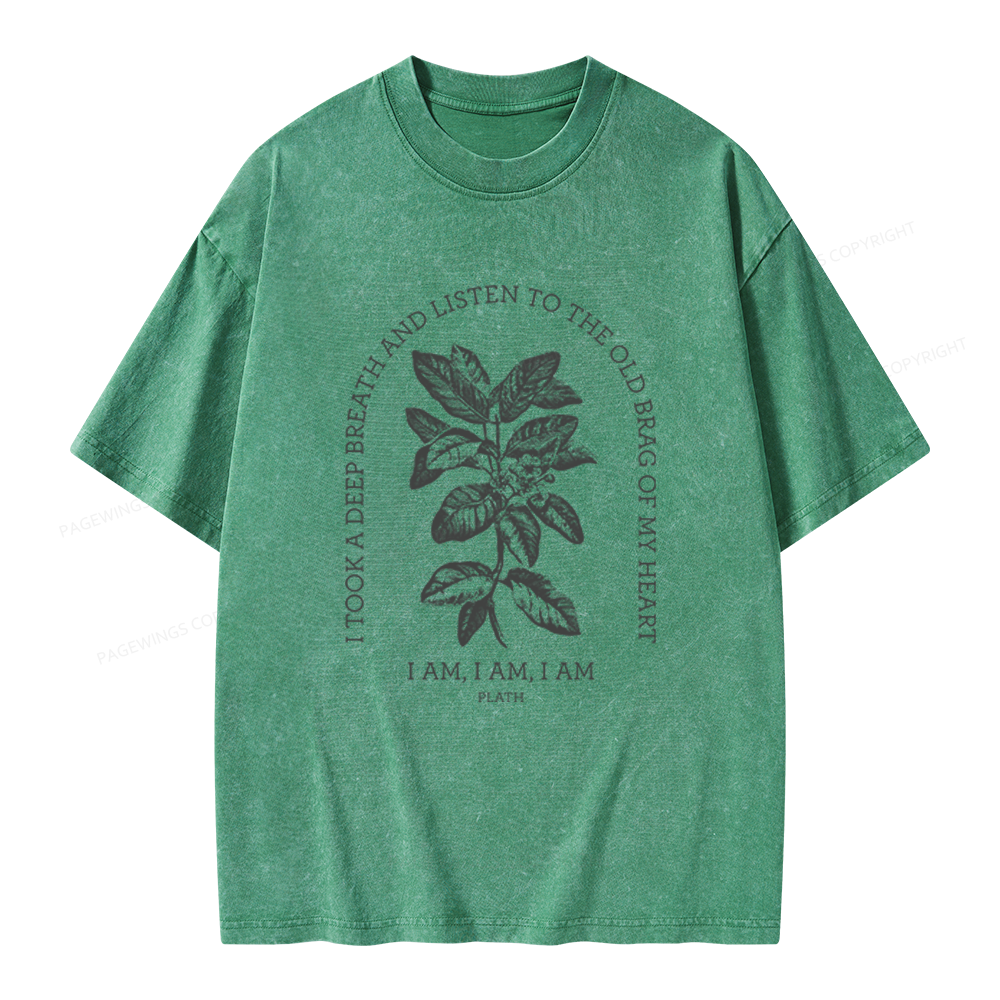 Pagewings Poet Bookish Unisex Washed T-shirt