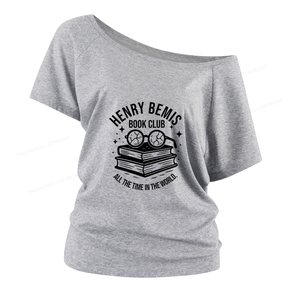 Pagewings Henry Bemis Book Club Women Off Shoulder T-shirts