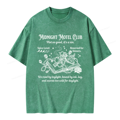Pagewings Midnight Motel Club Unisex Washed T-shirt