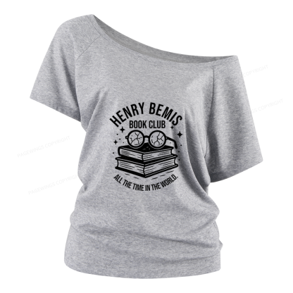 Pagewings Henry Bemis Book Club Women Off Shoulder T-shirts