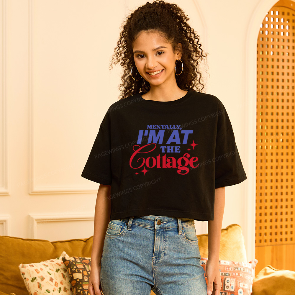 Pagewings I'm at the Cottage Women Crop Tops