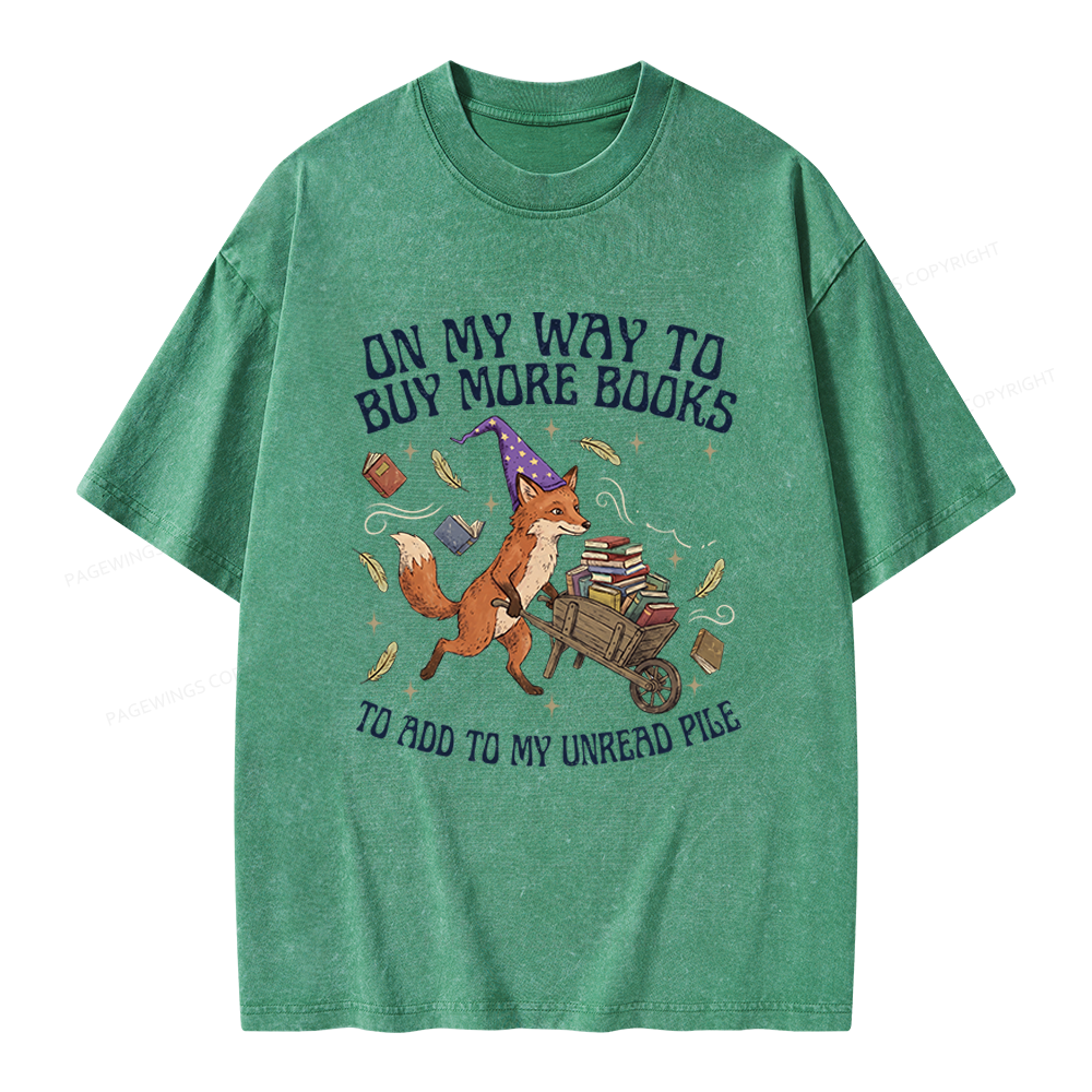 Pagewings On My Way To Buy More Books Unisex Washed T-shirt