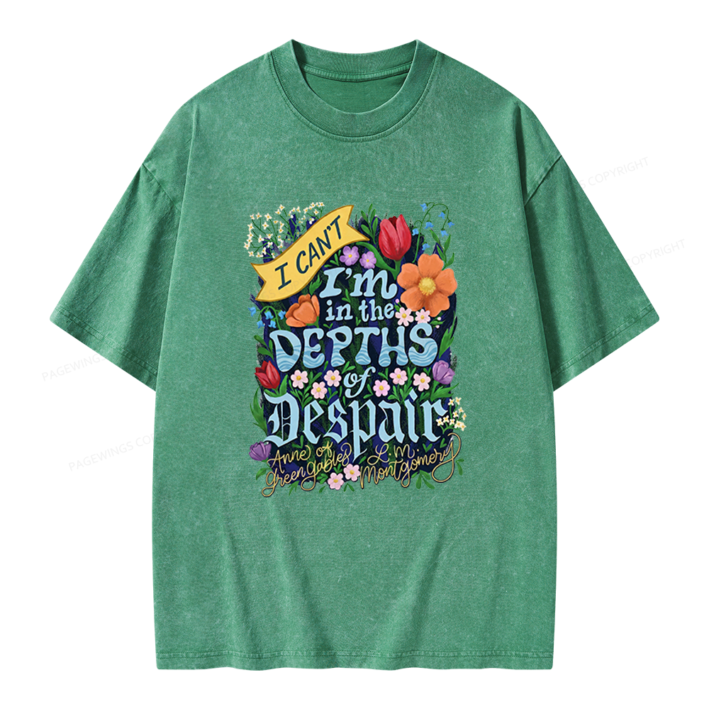 Pagewings Depths Of Despair Unisex Washed T-shirt