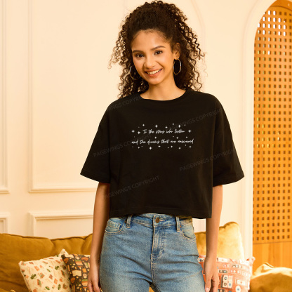 Pagewings To the Stars Who Listen Women Crop Tops