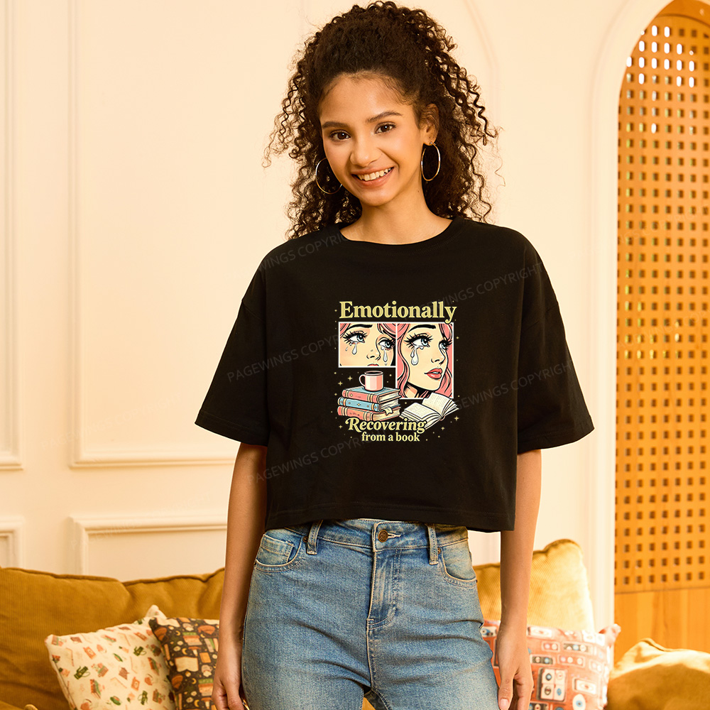 Pagewings Emotionally Recovering From A Book Women Crop Tops