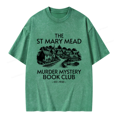 Pagewings Murder Mystery Book Club Unisex Washed T-shirt