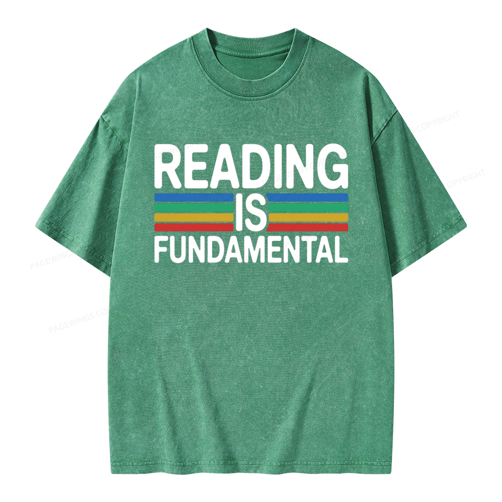 Pagewings Reading Is Fundamental Unisex Washed T-shirt
