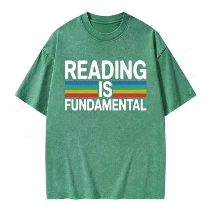 Pagewings Reading Is Fundamental Unisex Washed T-shirt