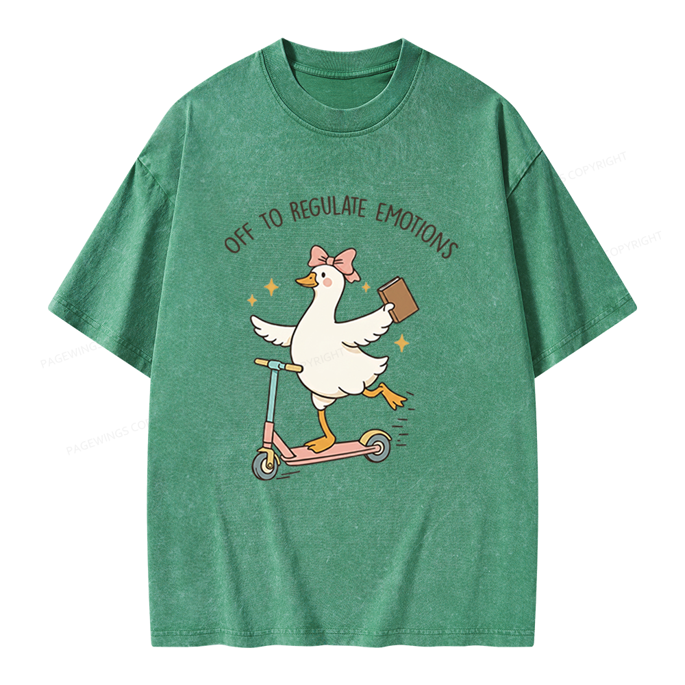 Pagewings Off To Regulate Emotions Unisex Washed T-shirt