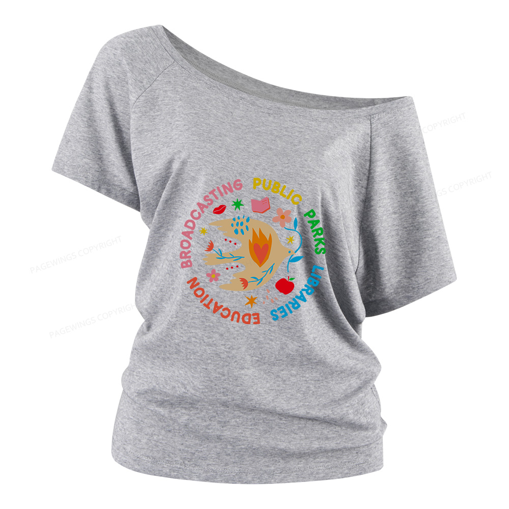 Pagewings Public Parks Libraries Women Off Shoulder T-shirts