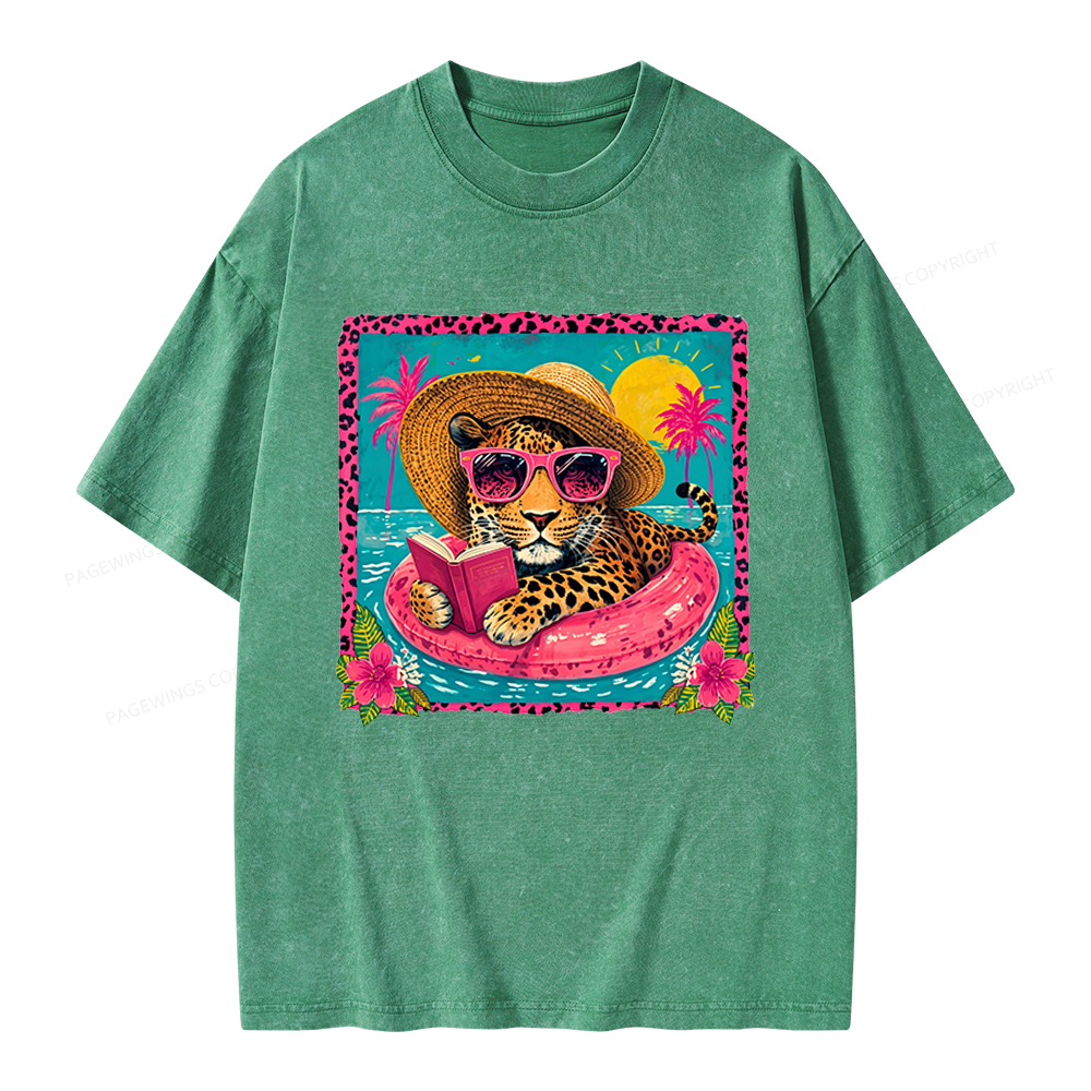 Pagewings Summer Reading Unisex Washed T-shirt