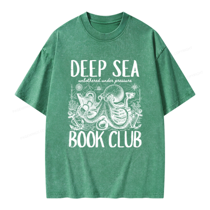 Pagewings Deep Sea Book Club Unisex Washed T-shirt