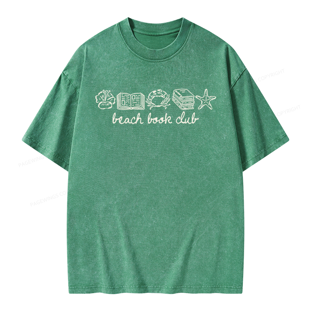 Pagewings Beach Book Club Unisex Washed T-shirt