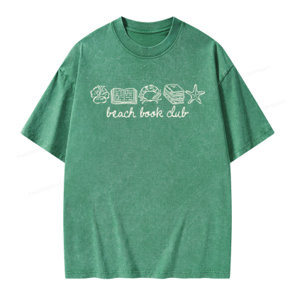 Pagewings Beach Book Club Unisex Washed T-shirt