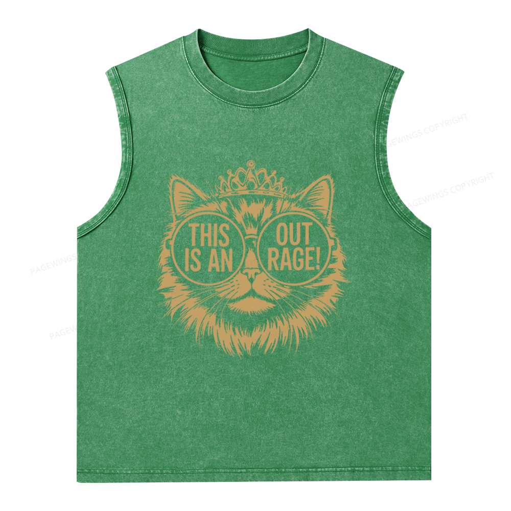 Pagewings This Is An Outrage Unisex Washed Tank Top