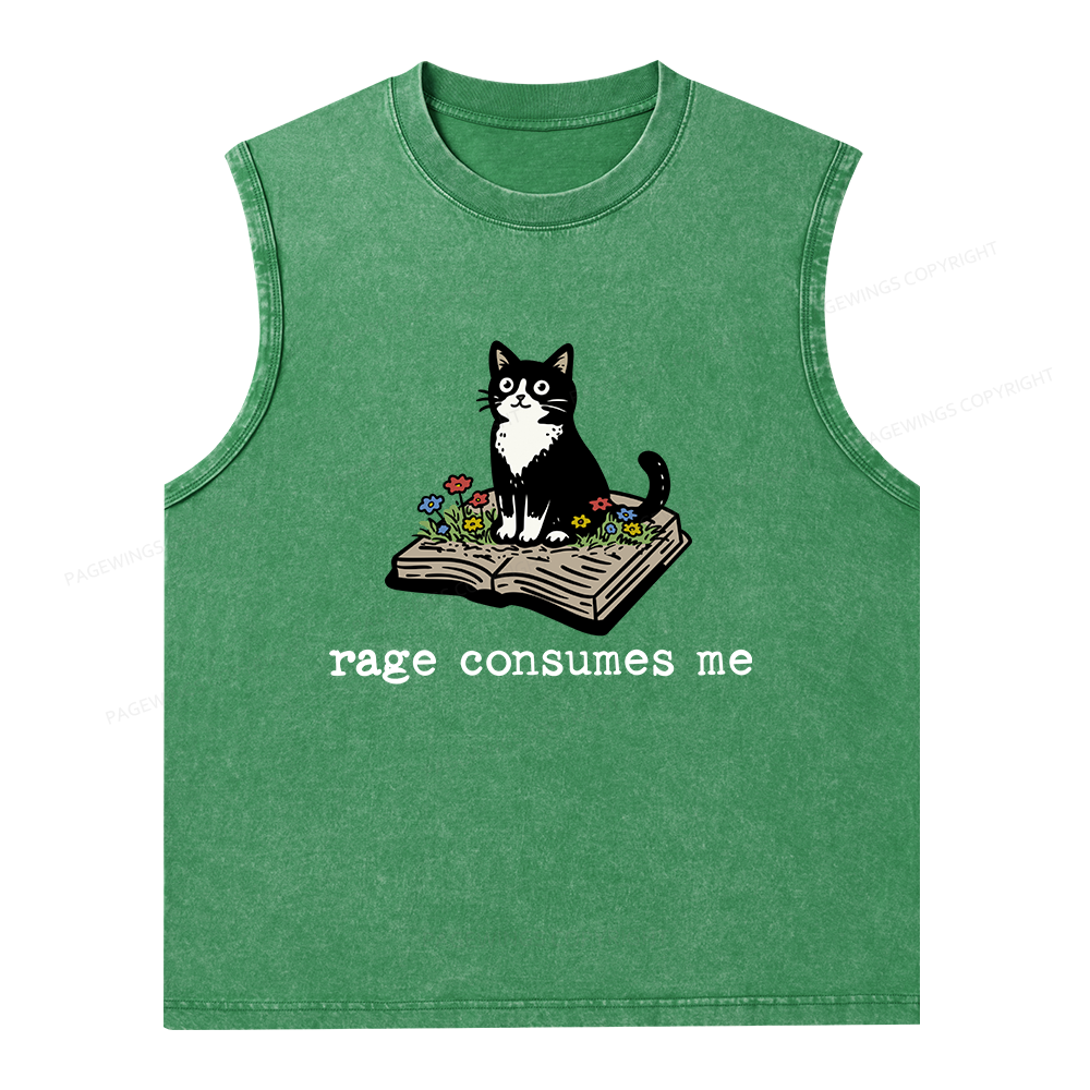 Pagewings Rage Consumes Me Unisex Washed Tank Top