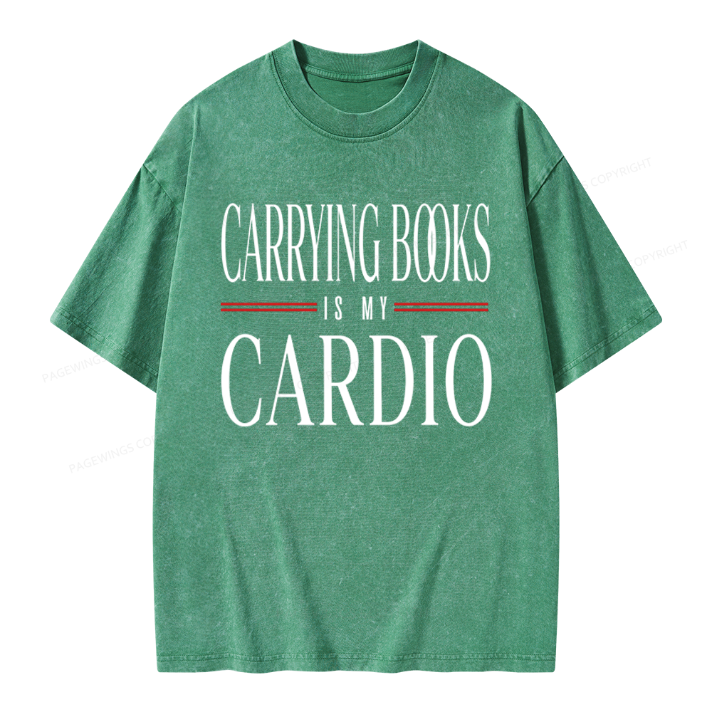 Pagewings Carrying Books Is My Cardio Unisex Washed T-shirt