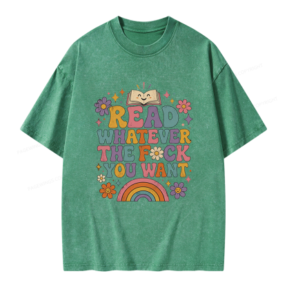 Pagewings Read Whatever Unisex Washed T-shirt