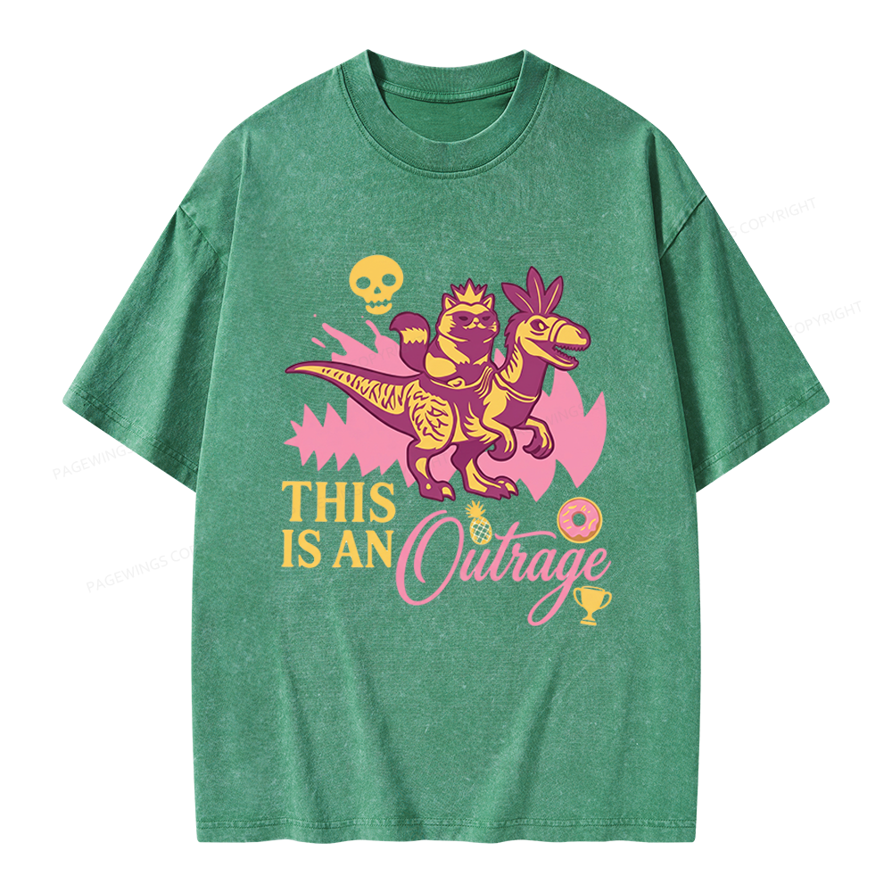 Pagewings This Is An Outrage Unisex Washed T-shirt