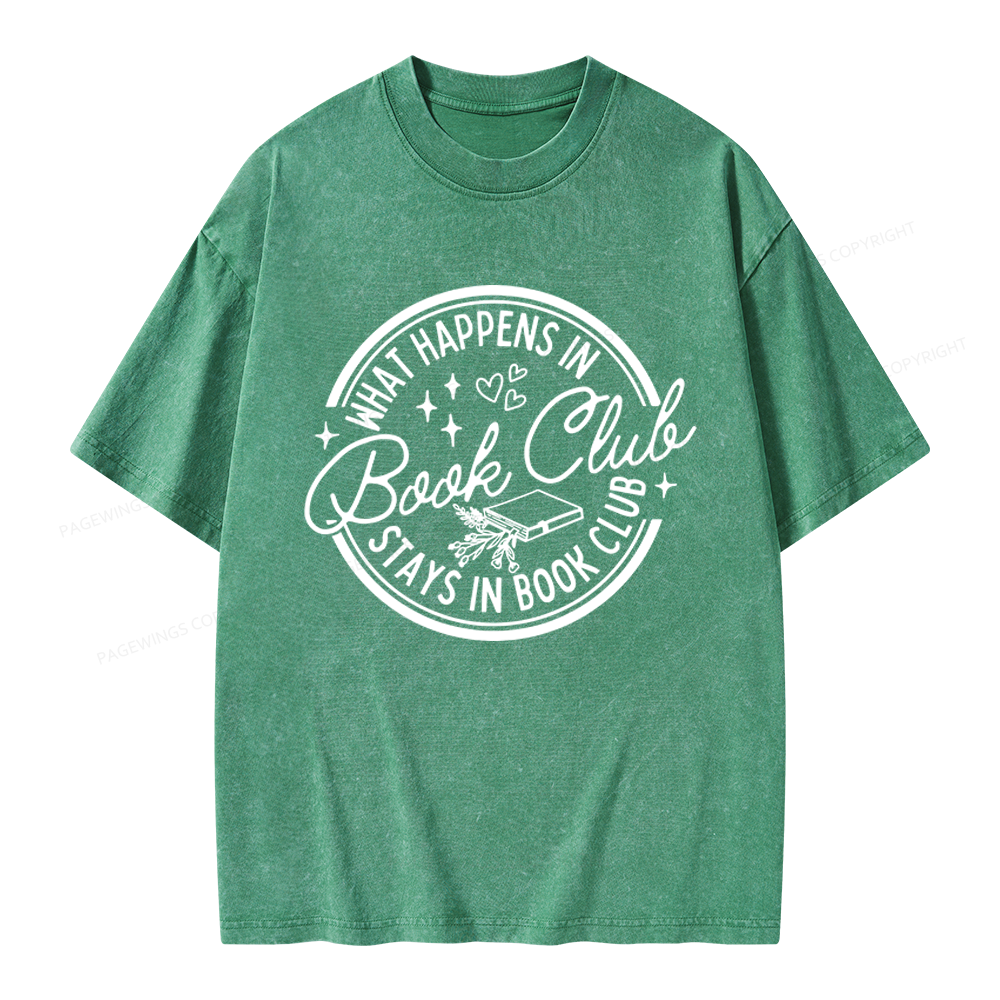 Pagewings Funny Book Club Unisex Washed T-shirt